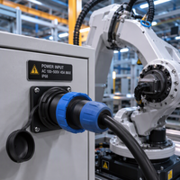 Connecteur d'Aviation Circulaire Étanche IP67 240V, Adaptateur 2 Cœurs, Câble à Âme en Cuivre Pur pour Applications Électriques