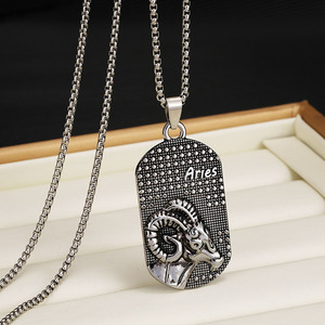 Collar de Acero de Titanio con 12 Constelaciones, Cadena Clásica para Hombre y Mujer - Product Image 3