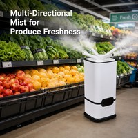 Humidificateur Commercial Électrique à Ultrasons Grande Capacité 16L, Stérilisation et Conservation des Légumes et Fruits, Rotation à 360 Degrés