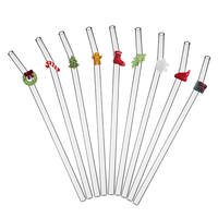 Pailles en verre borosilicate de haute qualité 16 oz, série Halloween, accessoires de bar jetables en plusieurs couleurs