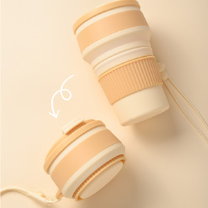 Bouteille d'eau pliable en silicone de qualité alimentaire avec logo personnalisé, tasse d'eau portable pliable pour l'extérieur, bouteille de sport résistante de 350 ml - Product Image 3