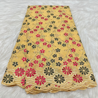 Tissu en dentelle africaine de Dubaï 100 % coton de haute qualité pour foulard en voile suisse avec décoration en strass
