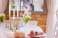 पीतल सोने शंकु मोमबत्ती धातु मोमबत्ती धारकों सेट टेबल सजावटी मोमबत्ती शादी खाने पार्टी गृह सजावट के लिए खड़े हो जाओ