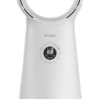 Ventilateur de bureau blanc COOLTURE, silencieux, à commande tactile, ventilateur électrique sur pied, ventilateur de table minimaliste sans pales circulaires