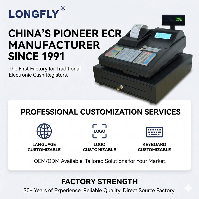Longfly Electronic Old Cash Register Old