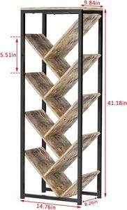 ชั้นวางหนังสือไม้แบบตั้งพื้น 9 ชั้นอเนกประสงค์ ปรับเปลี่ยนได้ - ตัวจัดเก็บของสำหรับพื้นที่ขนาดเล็ก - Product Image 5