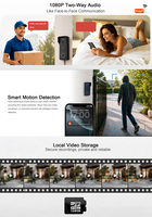 Vidéophone intelligent Hiwink pour maison connectée, vision nocturne 148°, grand angle, résistant à l'eau, caméra de sonnette filaire POE, contrôle à distance via l'application Tuya