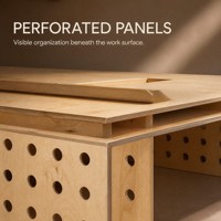 Bureau commercial en bois de bouleau, style marin, moderne, simple, multifonctionnel, sur mesure, poste de travail informatique pour immeuble de bureaux