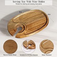 Weinglashalter-Platten aus Akazienholz, Vorspeisen- und Snackplatten für Partys, Wein- und Käse-Mini-Charcuterie-Bretter, 4er-Set