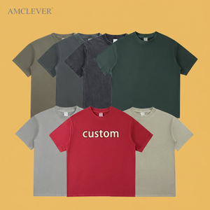 T-shirt en coton lourd de qualité supérieure 280g, lavé, vintage, délavé à l'acide, surdimensionné, logo personnalisé, streetwear, basiques de la marque - Product Image 5