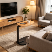 Table basse, table de chevet, mini table d'appoint, table d'angle mobile en métal industriel moderne avec rangement pour appartement, salon, hôpital, maison