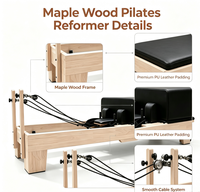MJD M101C Lit de Pilates en Bois d'Érable - Équipement d'Exercice Durable et Sûr pour Adultes à Domicile/Studio, Yoga et Entraînement Physique