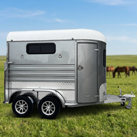 Nouvelle Conception Remorque Équestre 2HSL-S avec Porte-foins, Boîte à Équipement, Caméra de Surveillance, Chargement Direct pour 2 Chevaux