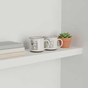 Taza de Porcelana de Alta Calidad para Café con Leche, Diseño de Perro de Dibujos Animados, Personalizable con Logotipo, Apta para Lavavajillas y Microondas, Regalos Empresariales - Product Image 1