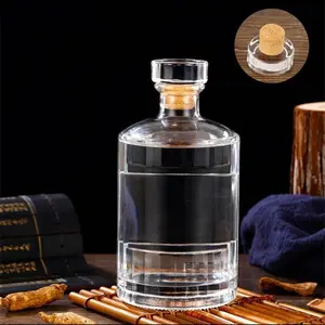 Botella de cristal vacía para whisky, fabricante de China, 750ml