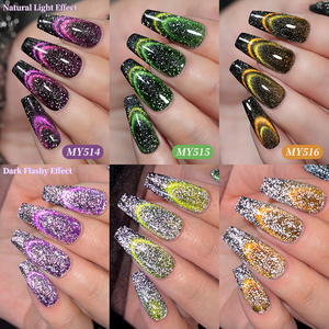 BORN PRETTY 10ml Gel Magnétique <span class=keywords><strong>Effet</strong></span> Œil de Chat Réfléchissant Double Lumière OEM Sans TPO HEMA Gel Polish Scintillant Galaxie pour Ongles - Product Image 5