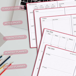 Carnet de budget quotidien 2026 en anglais A5 à spirale pour planification, enregistrement de travail et gestion du temps - Product Image 6