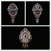 Bros Bunga Berhias Berlian Imitasi Wanita, Dapat Disesuaikan, Modis, Besar, Klasik, Vintage, Elegan, Lapis Emas, Hadiah Pernikahan/Pertunangan