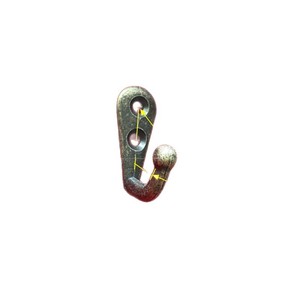 Gancho de pared de aleación de zinc con doble orificio, perchero para uso interior, duradero, de hierro fundido, forma rectangular, para instalar detrás de puertas o en paredes. - Product Image 1