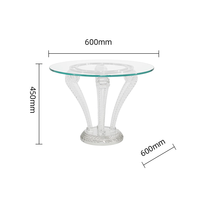 JingYue table élégante transparente personnalisée en résine de luxe meubles fabriqués à la main pour les espaces commerciaux hôtels salons