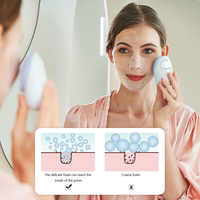 Itembeauty साफ facebrush बिजली के गर्म सिलिकॉन ध्वनि चेहरे की brosse visage cepillo चेहरे की सफाई क्लीनर ब्रश cleanser