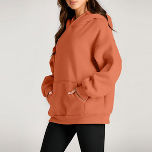 Sudadera con capucha de manga larga para otoño/invierno, tejido de algodón y forro polar, resistente al viento, de alta calidad, personalizable, talla grande, para ropa urbana. - Product Image 4