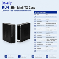 Caja de PC K04 Slim Mini ITX, Chasis de Computadora de Escritorio, Panel IO de Altura Completa, Puertos USB Frontales, Caja de PC SFF en Stock