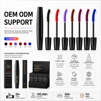 Mascara coloré waterproof longue tenue, mascara coloré pour cils, maquillage multi-tons pour cils, logo personnalisé, fabricant de cosmétiques OEM ODM