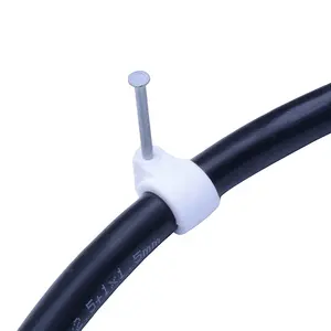 Daily Using Customized plastic 5mm plastic double nail flat cable clip