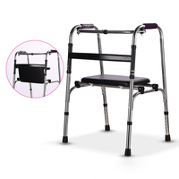 Déambulateur pliable réglable en hauteur en acier inoxydable pour personnes âgées et handicapées, aide à la marche pour la rééducation, fourni directement par l'usine