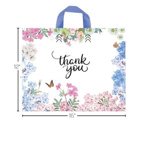 Bolsa de Regalo 15x12 de Plástico con Asa Suave y Diseño Floral - Product Image 3