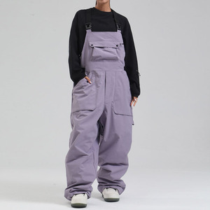 Traje de esquí de moda para hombre Pantalones de esquí de una sola tabla a prueba de viento impermeable pierna ancha suelta deportes al aire libre pantalones de esquí hombres <span class=keywords><strong>tirantes</strong></span> invierno - Product Image 3