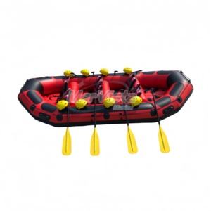 Fabricant chinois de radeaux gonflables de grande taille pour 11 personnes, rouge et noir, 480 cm, avec pagaies - Product Image 2