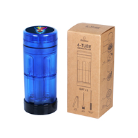 6 Tubes Bouteille Broyeur à Herbes Personnalisée en Plastique Vente en Gros Portable Acrylique Broyeur à Tabac et Herbes Accessoires pour Rouler des Cigarettes