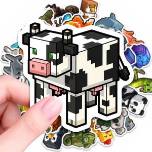 Nuevo Set de 50 Pegatinas de Animales Estilo Pixel, Lindas Pegatinas Cuadradas de Dibujos Animados para Decorar Botellas de Agua y Diarios - Product Image 2