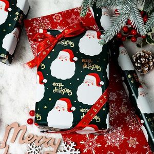 Christmas Wrapping <b>Paper</b> Drak Green Double Side Wrapping <b>Paper</b> Santa Claus Snowflake <b>Pattern</b> Christmas <b>pattern</b> wrapping <b>paper</b> - Product Image 2