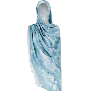 Sciarpa tradizionale Hijab con stampa floreale morbida e leggera di alta qualità per i musulmani per Eid - Product Image 3