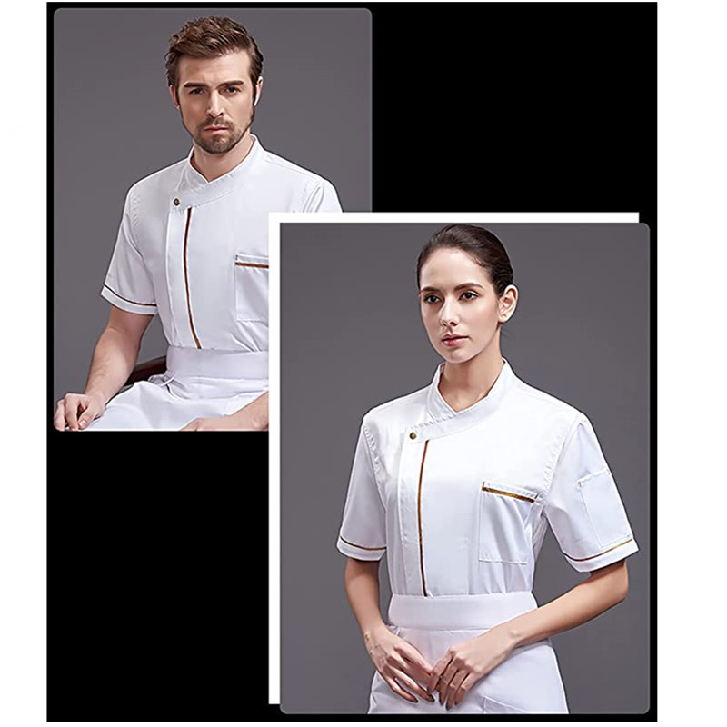 Unisex Short Sleeve Chef Jacket with Chef Uniform for Restaurant