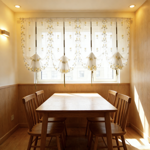 Voilage romain brodé vintage avec bordure en dentelle festonnée, demi-<span class=keywords><strong>rideau</strong></span> pour café, restaurant, ferme, <span class=keywords><strong>rideau</strong></span> à enrouler - Product Image 3