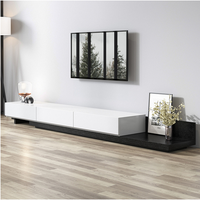 Meuble TV moderne avec rangement rétractable multifonctionnel de style nordique