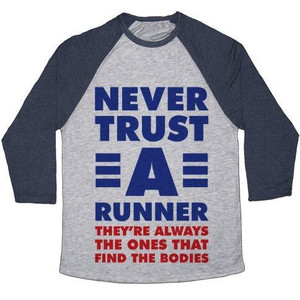 Camiseta de béisbol unisex Tri-Blend Never Trust a Runner - Product Image 3