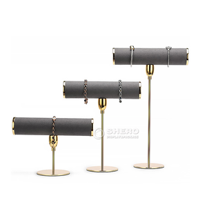 Plateau de présentation de bijoux en noir et gris de luxe, support de présentation d'anneaux et de bracelets en forme d'escalier - Product Image 2