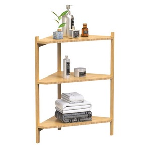 3 Tier Bamboo <b>Corner</b> Shelf 40x34x60 Cm Freestanding <b>Storage</b> <b>Unit</b> For Kitchen Bathroom Living Room Bedroom - Product Image 5