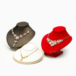 SHERO gros bijoux accessoire pendentif buste Mannequin titulaire cou collier noir velours bijoux affichage buste - Product Image 1
