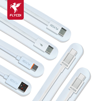 Cable de Datos FLYCDI de Carga Rápida con Rayas, Cable de Datos Tipo-C de 1M para Android y Computadora