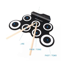 Batterie électronique enroulable en silicone, kit de batterie électrique miniature pliable USB pour enfants