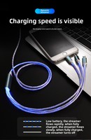 Câble de charge magnétique à lumière LED fluide 4FT |   3 en 1 Type-C |   Charge rapide et transfert de données |   Cadeau promotionnel universel