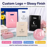 Sacs de marchandises au détail en plastique brillant pour les petites entreprises Sacs à provisions au détail pour les magasins et plus de plastique réutilisable