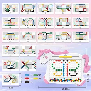Bonne vente tout-petits filles Montessori jouets en plastique poney point magnétique planche à <span class=keywords><strong>dessin</strong></span> pour enfants voyage jouets cadeaux d'<span class=keywords><strong>anniversaire</strong></span> - Product Image 2