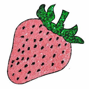 Patch Fraise pailletée pour applications de broderie - Product Image 3